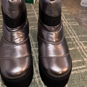 Guess Silver and Black Ankle Boots